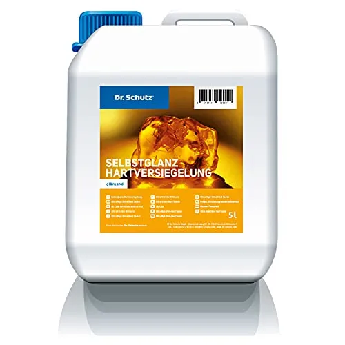 Dr. Schutz Selbstglanz Hartbeschichtung glänzend 5 L - PVC-Bodenbelag mit wischfester, schmutzabweisender Glanzversiegelung – ideal für stark strapazierte Bereiche wie Arztpraxen und Gastronomie. Made in Germany für langfristigen Werterhalt.