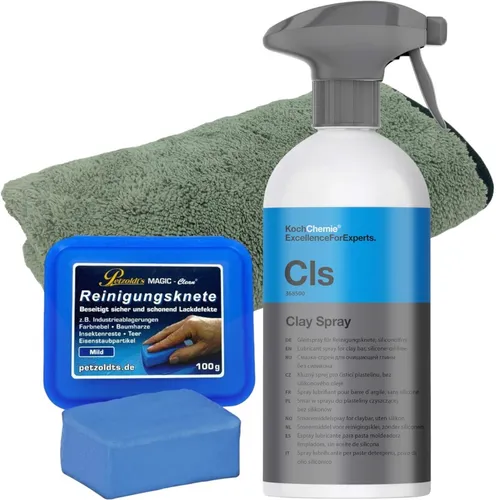 Koch Chemie Clay Spray + Petzoldt`s Magic Clean Reinigungsknete & Microfasertuch