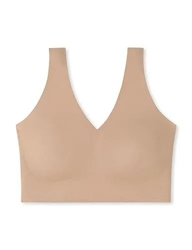 Schiesser Damen Bustier Invisible Soft mit herausnehmbaren Pads - Funktionsunterwäsche aus der Serie 'Invisible Soft' mit herausnehmbaren Pads für perfekten Halt und unsichtbaren V-Ausschnitt, ideal unter enger Kleidung, aus extra-softer Micro-Qualität mit Peach-Finish.