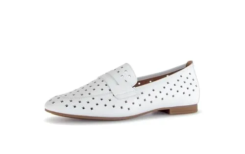 Gabor Damen Slipper, Frauen Slip On,Mokassins,Halbschuhe,Schlupfschuhe,schluepfschuhe,Loafer,Slip-ons,Freizeitschuhe,modisch,Weiss,40.5 EU / 7 UK