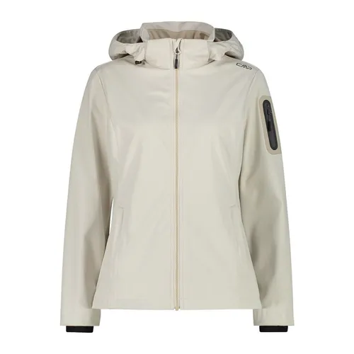 CMP Woman Jacket Zip Hood vaniglia (A238) 36 - Funktionsjacke für Damen, wasserdicht mit 8000 mm Wassersäule und atmungsaktiver Clima Protect Technologie – ideal für Outdoor-Aktivitäten bei jedem Wetter.