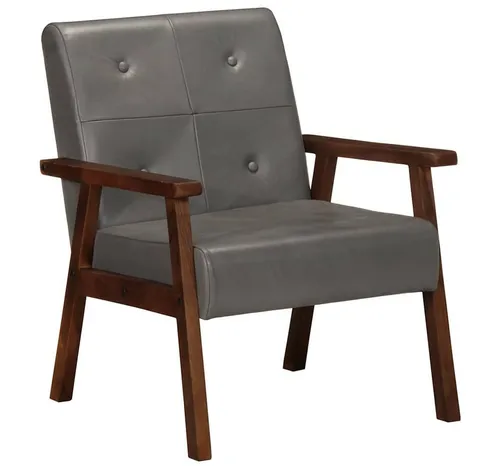 vidaXL Sessel Grau Echtleder von vidaXL