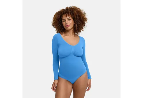 creamy fabrics Damen Shapewear Bodysuit mit Longsleeve – Unsichtbarer Sitz & starke Kompression