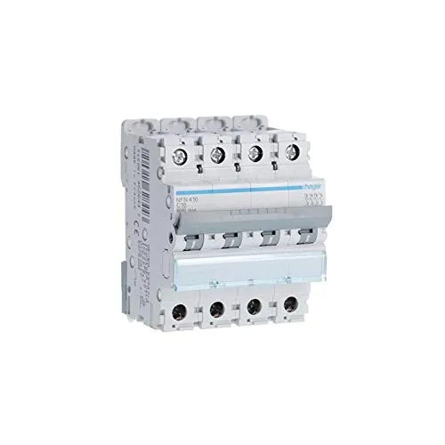 Hager Leitungsschutzschalter 4-polig 16 A 6 kA Kurve C - Miniaturschutzschalter mit hoher Schaltleistung, ideal für den sicheren Schutz elektrischer Anlagen in Wohn- und Gewerbegebäuden.