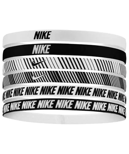 Nike Flex Classic Stirnbänder 6PK Bänder Elastisches Haare Sport Tennis Printed