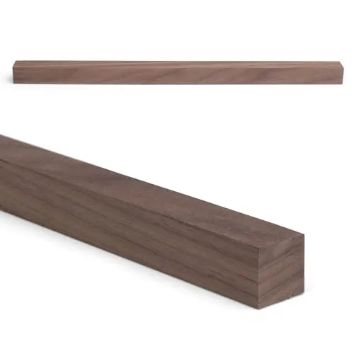 Woodsellers Nussbaum nach Maß 25 x 25 mm [350–1000 mm Länge wählbar] – Holzleiste aus Massivholz (gehobelt & rechtwinklig) – technisch getrocknet & verleimfertig (naturbelassen, 25 x 25 x 650mm)