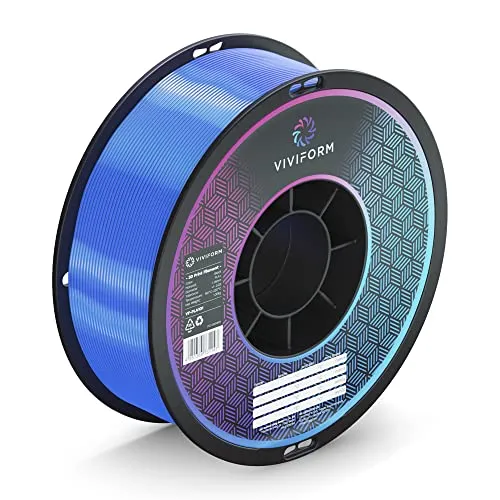 Viviform silk PLA Filament für 3D Drucker | 1kg Rolle | ∅1,75mm +/- 0,03mm | Blau, VF-PLA411