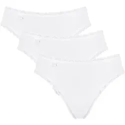 sloggi Taillenslip 24/7 Cotton Lace (3er Pack) edle Spitze, flache Nähte, Baumwollmischung, weich, femininer Look weiß 40