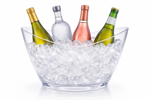 Transparenter Flaschenkühler – 40 cm breiter Sektkühler für Ihre Bar - Praktisches Barzubehör, ideal für Partys und Feiern. Hält Ihre Getränke kühl und sorgt für eine ansprechende Präsentation. Perfekt für jeden Anlass!