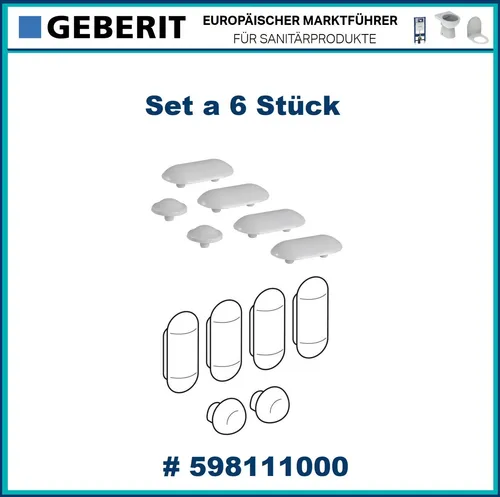 Geberit Sitzdeckelpuffer Satz 6tlg. zu Emani by Citterio und Era 575800 574510