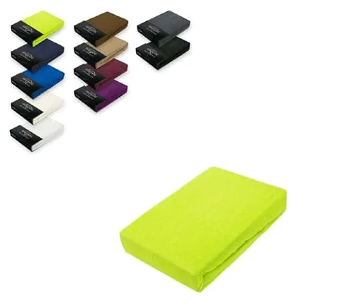 EXKLUSIV HEIMTEXTIL Frottee Spannbettlaken 120 x 200 cm - Spannbetttuch aus 80% Baumwolle und 20% Polyester, Öko-Tex zertifiziert, mit Rundumgummizug für perfekten Sitz und faltenfreie Oberfläche, geeignet für Matratzenhöhen bis 25 cm.