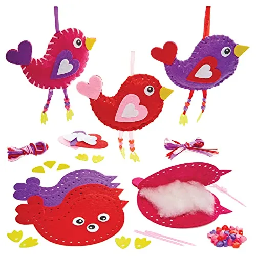 Baker Ross FX418 Vogel-Liebesherz-Nähsets von Baker Ross