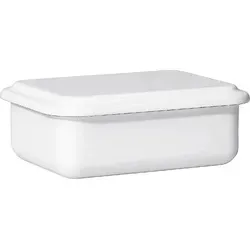 Riess Vorratsbehälter Emaille mit Deckel 15x11x5cm - Frischhaltedose aus hochwertiger Emaille, ideal für Aufbewahrung und Servieren. Hygienisch, backofenfest und stapelbar – perfekt für Küche und Kühlschrank!