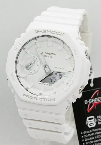 Casio G-Shock GA-2100-7A7ER Armbanduhr - Chronograph mit stoßfestem Gehäuse, wasserdicht bis 20 Bar und vielseitigen Funktionen wie Weltzeit, Stoppuhr und 5 Tagesalarmen – ideal für Sportler und Abenteurer.