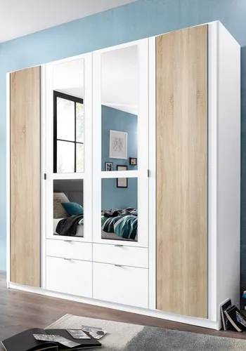 priess Kleiderschrank mit gerundeten Elementen - Kleiderschrank mit individueller Optik, gerundeten Türen und Spiegelelementen. Bietet viel Stauraum für Kleidung und fügt sich harmonisch in jedes Wohnkonzept ein.
