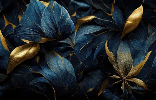 Magnetmatte für Heizkörperverkleidung, marineblaue Blätter, 60x100cm