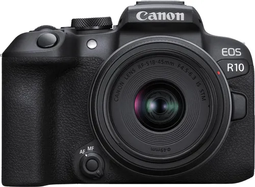 CANON EOS R10 Kit - Vielseitige Systemkamera mit 18-45mm Objektiv, 7,5 cm Touchscreen und WLAN für kreative Content Creator
