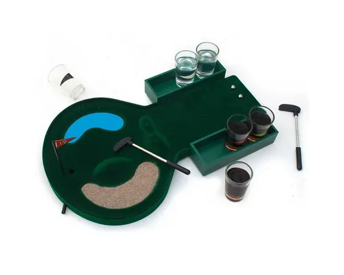 Goods+Gadgets Minigolf-Set Goods+Gadgets Minigolf Set – Trinkspiel Golf Saufspiel Partyspiel, Drinking Golf Partyspiel