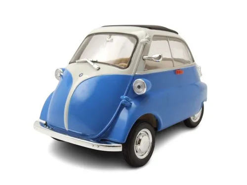 BMW Isetta blau weiß Modellauto 1:18 Welly - Detailgetreues 1:18 Modellauto der BMW Isetta in Blau und Weiß. Mit OVP und funktionierenden Türen bietet es eine hochwertige Sammlerqualität.