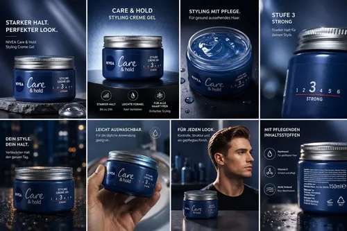 NIVEA Pflege & Halt Styling Creme Gel 150 ml – Für starken Halt