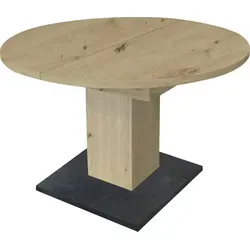 Esstisch rund (ausziehbar bis 144cm) >Judd< in Asteiche Nachbildung