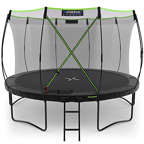 KINETIC SPORTS Premium Outdoor Trampolin 'Ultimate Pro' – Kürbis-Design Ø 366 cm - Trampolin Outdoor für Kinder und Erwachsene – extrem sicher und langlebig, ideal für stundenlangen Spielspaß im Garten!