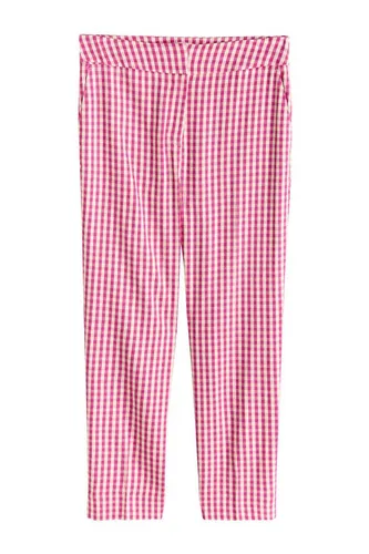 Next Leinenhose Hose mit geradem Bein, Vichykaros und Leinenanteil (1-tlg)