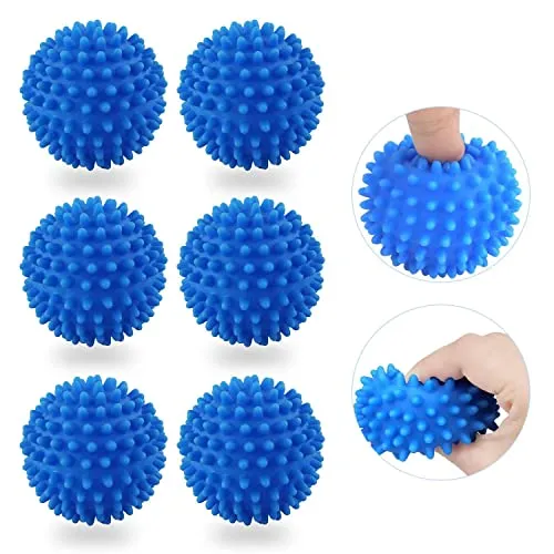 JINYUNMIN 6 Stück Waschkugel für Waschmaschine，Trockner Ball,Washing Ball for Washing Machine，Trocknerbälle für Wäschetrockner,Wiederverwendbare ，für Heim Kleidung Reinigung (Blau)