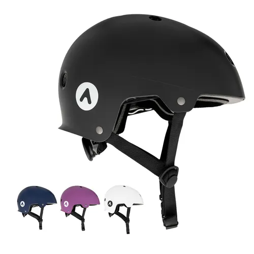 ATTABO Genes Helm für Rollschuhe, Skateboard, Roller M 59-61 cm schwarz ABS 11