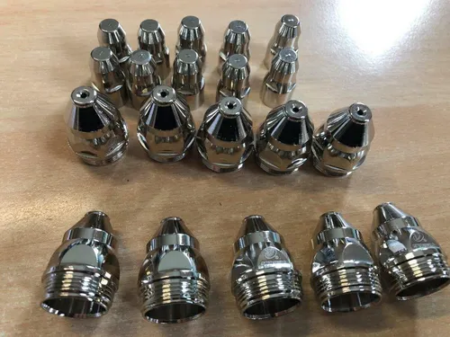 Verschleißteile Set 20 Teile für Plasmaschneidbrenner P 80 - Plasmaschneider-Kits mit 20 Düsen, 20 Elektroden und 10 Keramikkappen für präzise Schneidqualität und hohe Zuverlässigkeit Ihres P-80 Brenners.