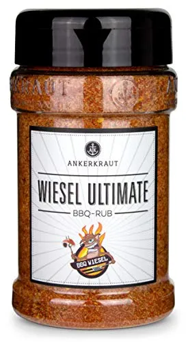Ankerkraut Wiesel Ultimate, leicht scharfe BBQ Rub Gewürzmischung zum Grillen, 260g im Streuer