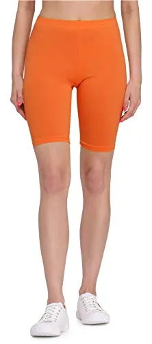 Bellivalini Kurze Leggings Damen aus Viskose Bequeme und atmungsaktiv Leggings Kurz für Sommer BLV50-149 (Orange, XL)