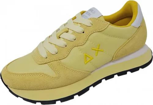 Sun68 Damen Sneaker Ally Solid Gelb – Stylisch und Bequem - Modische Damen Sneaker aus Textil und Veloursleder in leuchtendem Gelb. Mit Wechselfußbett für individuellen Komfort und rutschfester Gummisohle ideal für den Alltag.