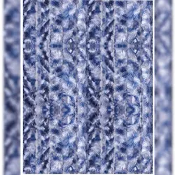 Arsvita Flauschvorhang 100x200cm - Meliert Blau/Weiß/Silber - Vorhänge - Ideal als Insekten- und Sichtschutz für Balkon- und Terrassentüren, langlebige Chenille-Stränge, pflegeleicht und nahezu geräuschlos.