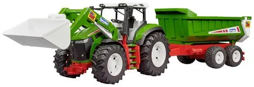 BRUDER ROADMAX Traktor mit Frontlader und Kippanhänger - ideal für Kinder ab 2 Jahren, detailgetreues Design und voll funktionsfähig für drinnen und draußen