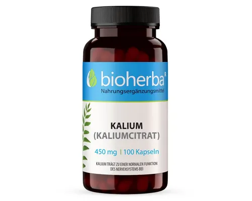 BIOHERBA R Kalium (Kaliumcitrat) 450 mg 100 Kapseln Nahrungsergänzungsmittel