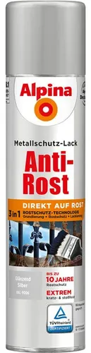 Alpina 3in1 Metallschutzlack Spray 0,4L in silber glänzend