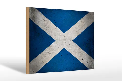 Holzschild Flagge 30x20 cm Schottland Fahne Holz Deko Schild wooden sign