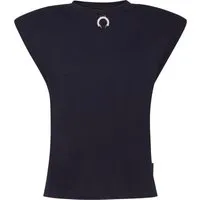 Elegantes Tanktop mit Strass-Details - Entdecken Sie unser stilvolles Tanktop aus Baumwolljersey mit gepolsterten Schultern und modischem Strass-Element. Ideal für besondere Anlässe oder den Alltag.