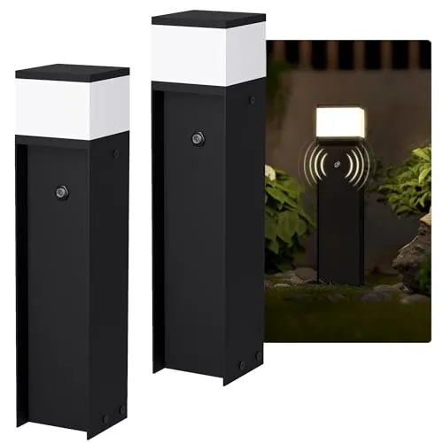 SSC-LUXon LED Gartenstrahler ZAVO mit Bewegungsmelder - Moderne Wegeleuchte für den Außenbereich, ausgestattet mit Bewegungsmelder und Dämmerungssensor für energieeffiziente Beleuchtung. Ideal für Hauseingang und Carport.