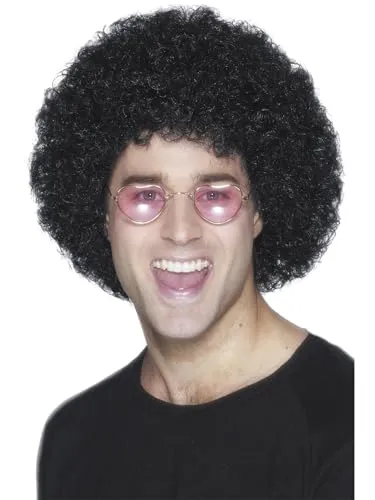 Smiffys Afro Perücke, Economy, Schwarz Halloween