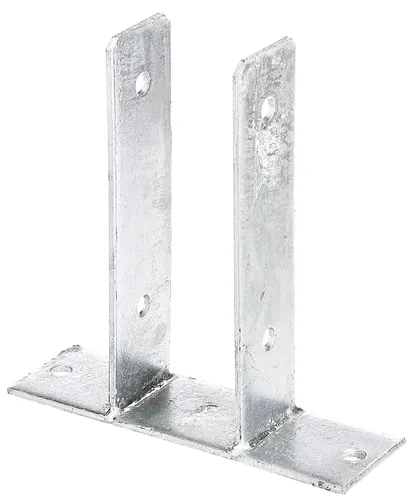 Alberts 212988 U-Pfostenträger 3er Set - Pfostenträger & Bodenhülsen, robust und ideal für eine sichere Aufschraubmontage von Zaunpfosten.