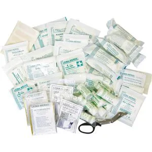 Leina-Werke Erste-Hilfe-Nachfüllset DIN 13169 REF 24020 - Erste Hilfe Nachfüllset gemäß DIN 13169, ideal für Schulen und Betriebe. Alle steril verpackten Verbandstoffe haben eine Haltbarkeit von bis zu 5 Jahren. Made in Germany.