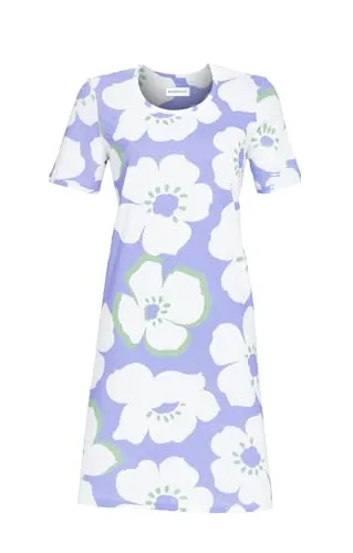 Ringella Nachthemd Sleepshirt mit Blumendessin blau 44 - Charmantes Nachthemd aus 100% Baumwolle im frischen Blumendessin. Angenehm weich und perfekt für entspannte Nächte. Kurzarm und normale Passform für höchsten Komfort.