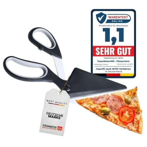 Topanbieter999 Pizzaschere mit Heber 27,2 cm – Küchenschneider in Silber