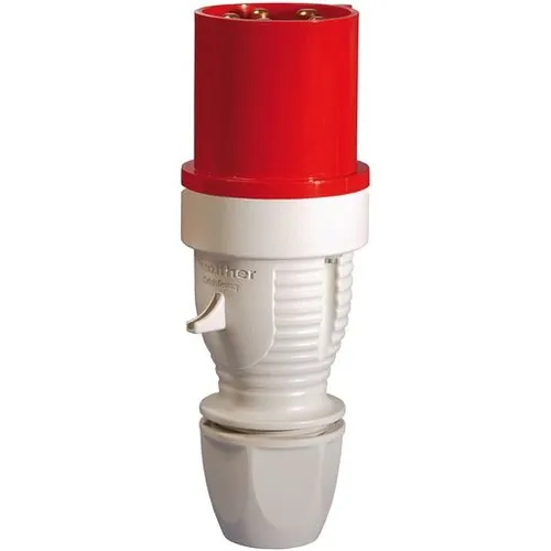 Walther CEE-Stecker 63A 5P 400V IP44 - Steckvorrichtungen mit Schraubanschluss und außenliegender Kabelverschraubung, ideal für den Einsatz im Freien dank IP44 Schutz und sicherer 2K-Dichtung.
