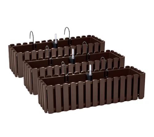 3x Blumenkasten Halterungen mit Wasserstandsanzeiger 60cm - Garten-Zubehör: Praktisches Set mit 3 Halterungen und Wasserstandsanzeiger für optimale Pflanzenbewässerung, ideal für Balkon und Terrasse.