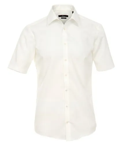 VENTI Herren Businesshemd Kurzarm Kent Modern-Fit Creme 41 - Elegantes Kurzarmhemd aus 100% Baumwolle mit Kentkragen. Ideal für Businessanlässe und den täglichen Gebrauch. OEKO-TEX® Standard 100 zertifiziert für geprüfte Qualität.
