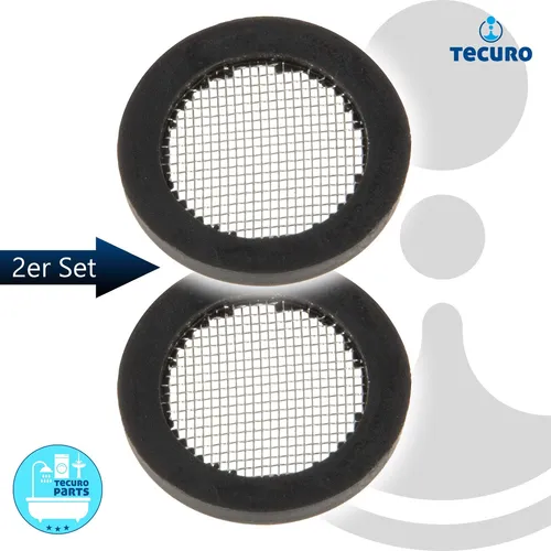 tecuro Gummi-Dichtung mit Schmutzfangsieb 3/4 Zoll für ÜWM (2 Stück)
