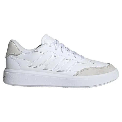 adidas Courtblock Junior Trainers EU 37 1/3 - Sneaker für Jungen, stylisches Design in reinem Weiß, perfekt für Sport und Freizeit.